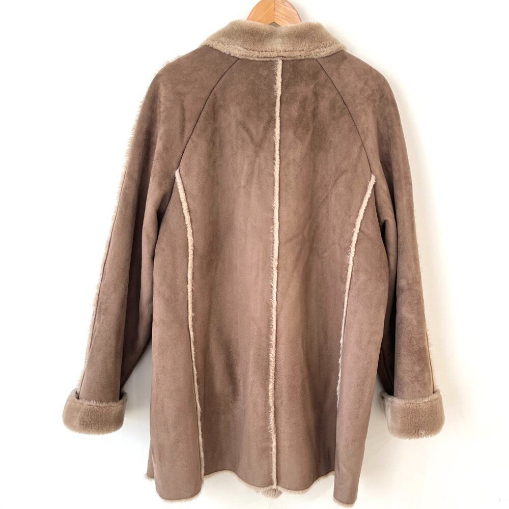 Covington Womens Faux Fur Collar Cuffs Lining Winter Coat Jacket Brown Size 16 - Picture 6 of 11